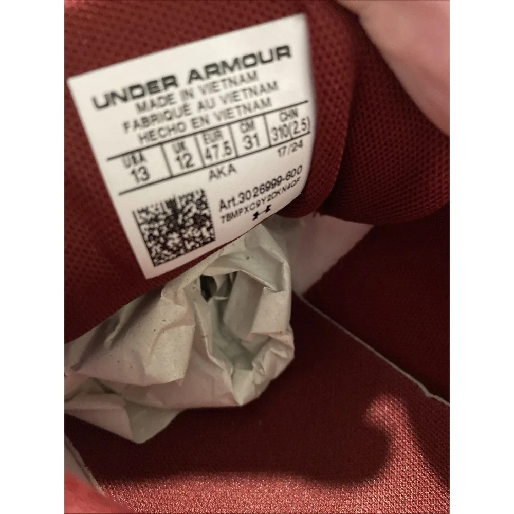 Under Armour UA 3026999-600 Charged Speed Swift Red Comfort Deluxe Men's Size 13